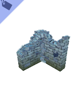Pequeño muro de castillo destrozado