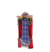 Ventana festiva nevada