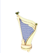 White and Gold Angelic Harp