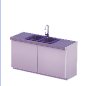 White Double-Basin Sink with Concrete Top