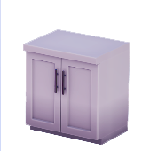 Mostrador blanco de dos puertas