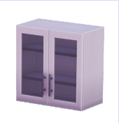 White Double-Door Glass Top Cupboard