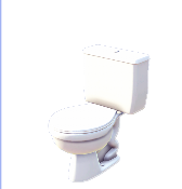 White Porcelain Toilet (Lid Down)