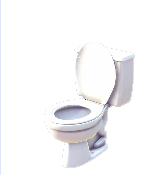 White Porcelain Toilet (Lid Up)