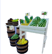 White Wood Fruit Stand