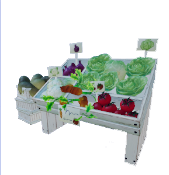 Soporte de madera blanco para verduras
