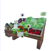 Soporte de madera para verduras